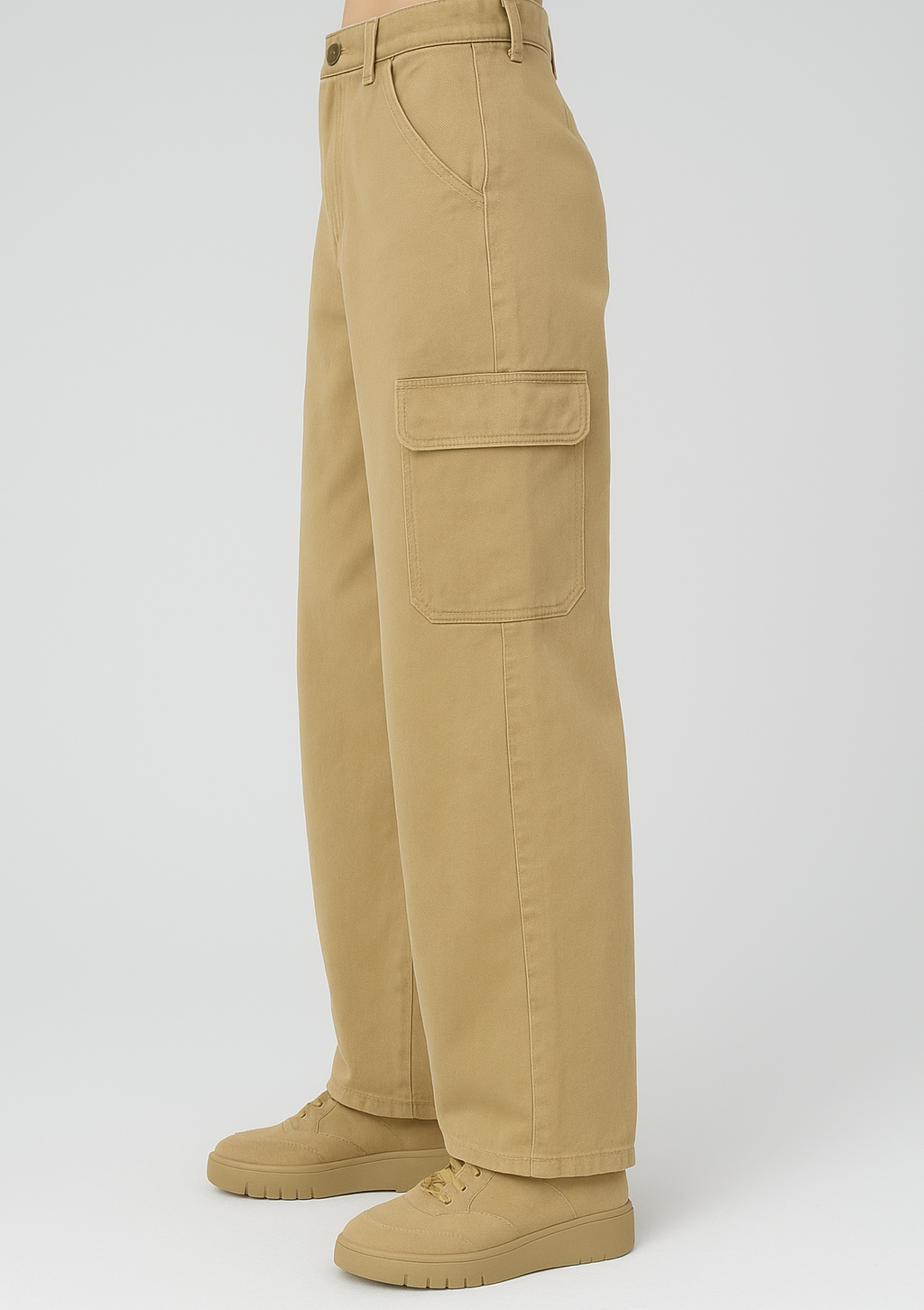 Girls' Casual Versatile Loose Fit Washed Denim Cargo Pants ...