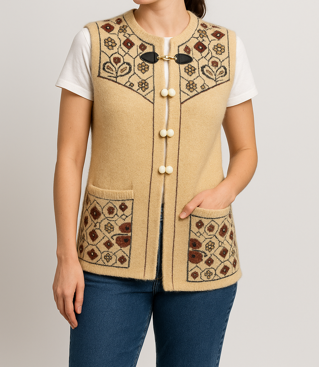 Women's Winterwear Woollen Sleeveless Cardigan/Sweater (Made of Pure Wool)