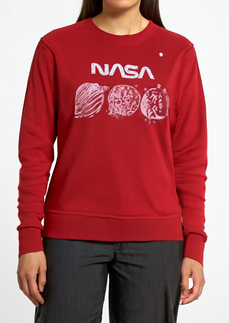 NASA Graphic Sweatshirt with Planet Print