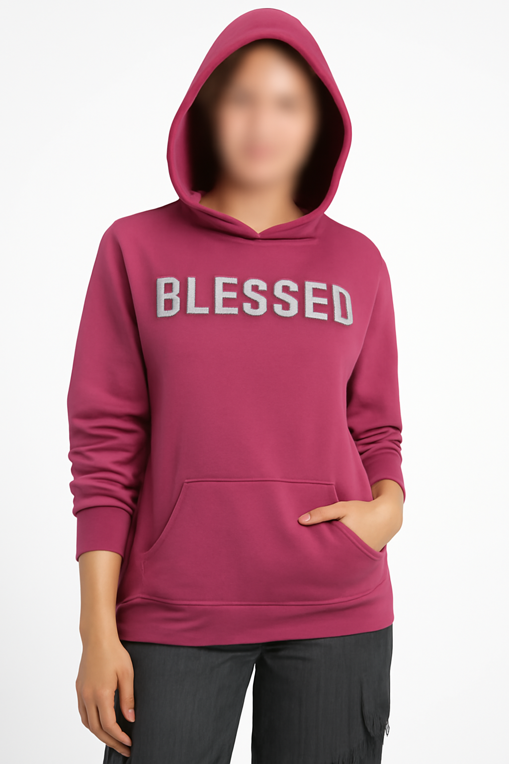 Blessed Graphic Hoodie in Magenta