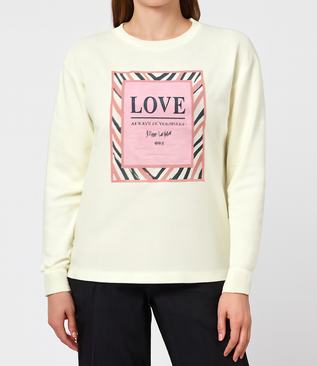 LOVE Graphic Printed Long Sleeve T-Shirt