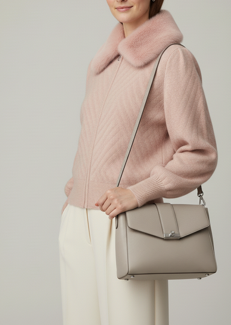 Light Pink Fur-Collar Women’s Cardigan 🌸