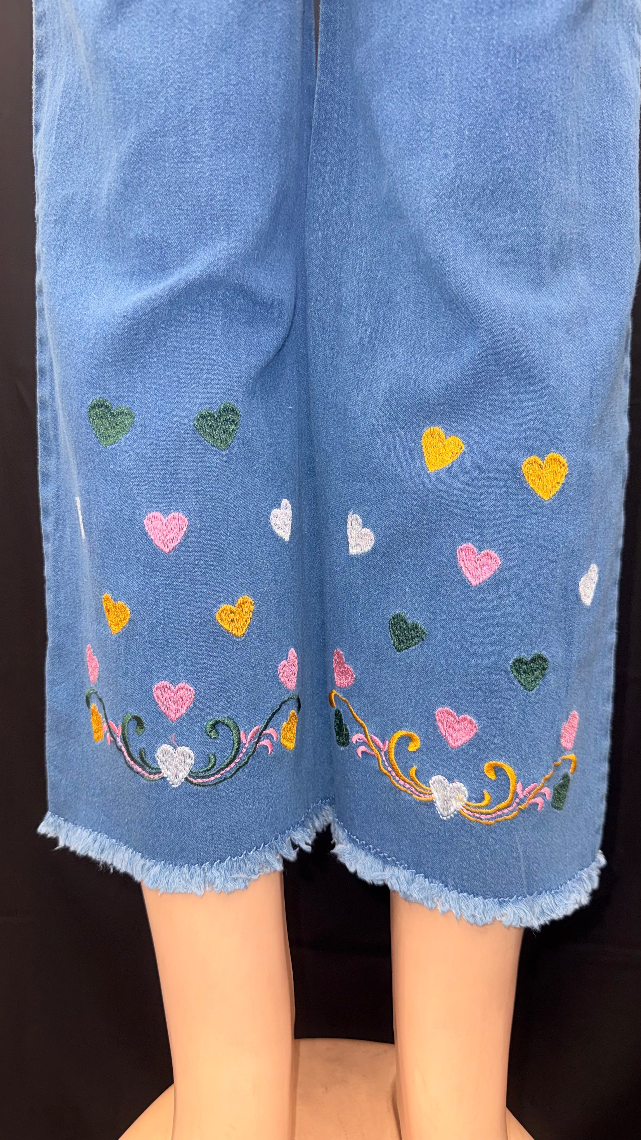 HEARTH embroidery wide leg pants