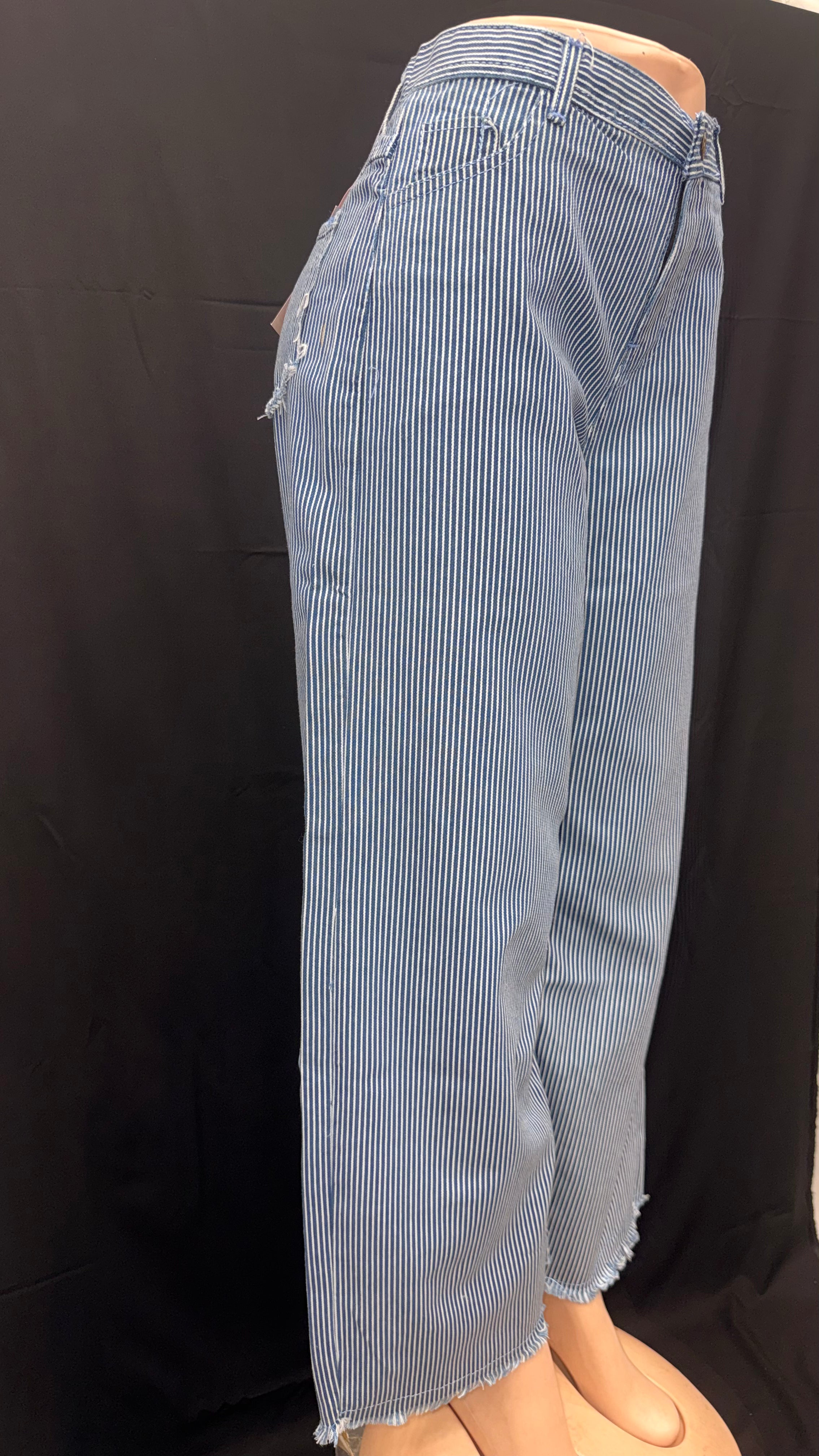 Ice Blue High-Waist Wide-Leg baggy Denim Jeans for Women