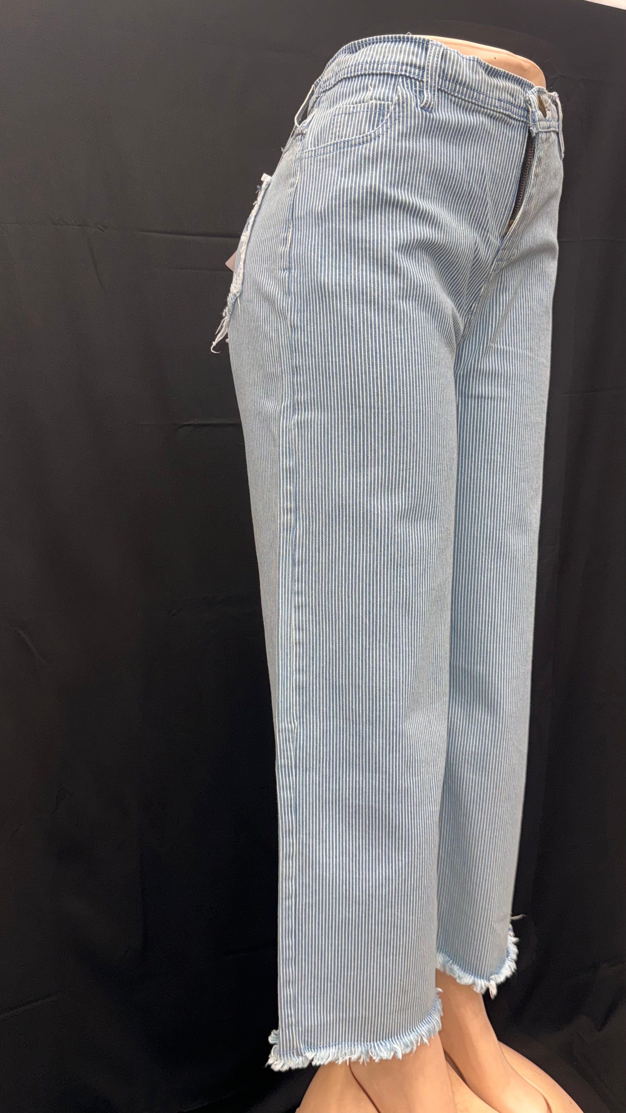 Striped Denim Flapper (Sky blue)