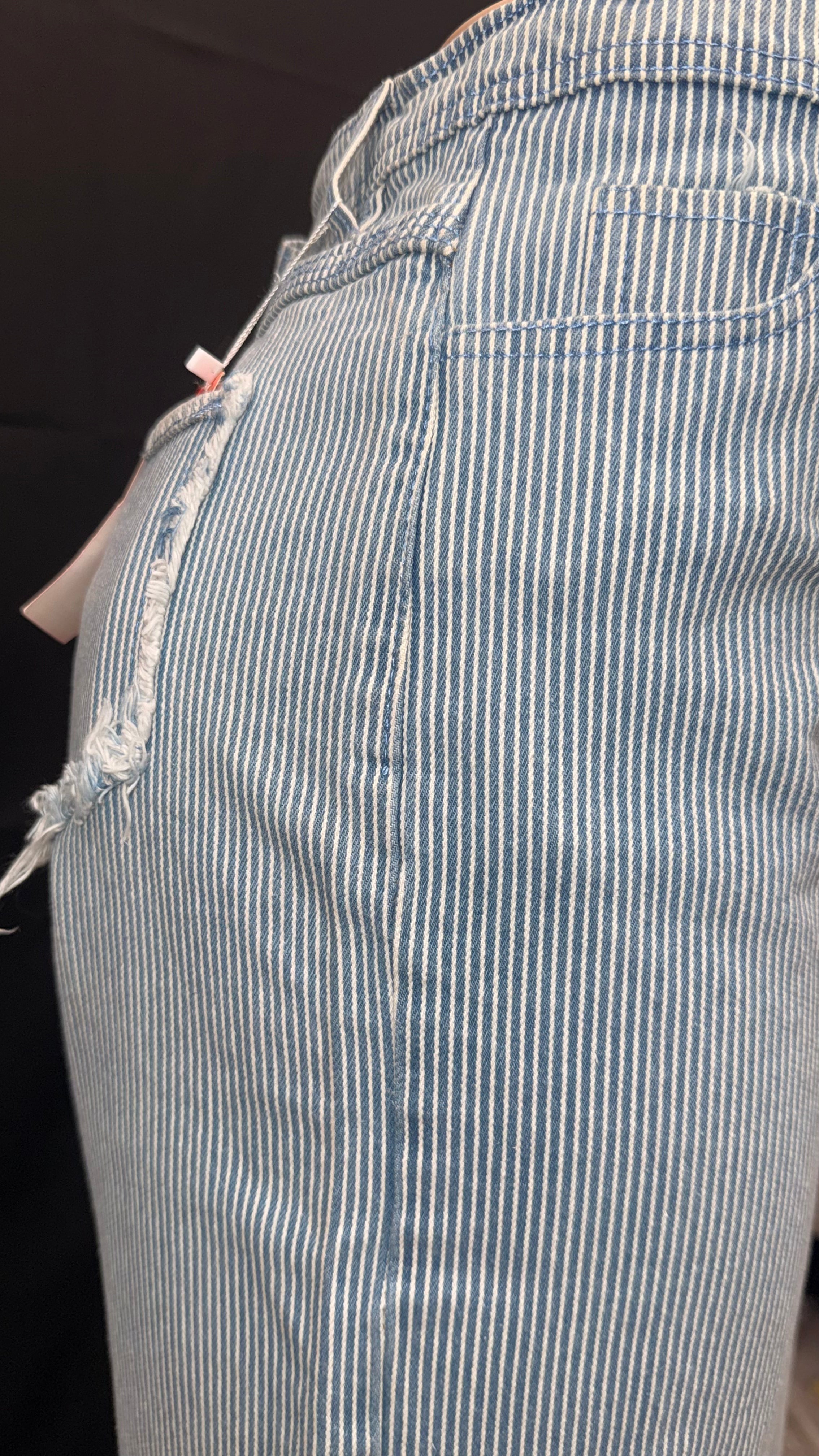 Striped Denim Flapper (Sky blue)