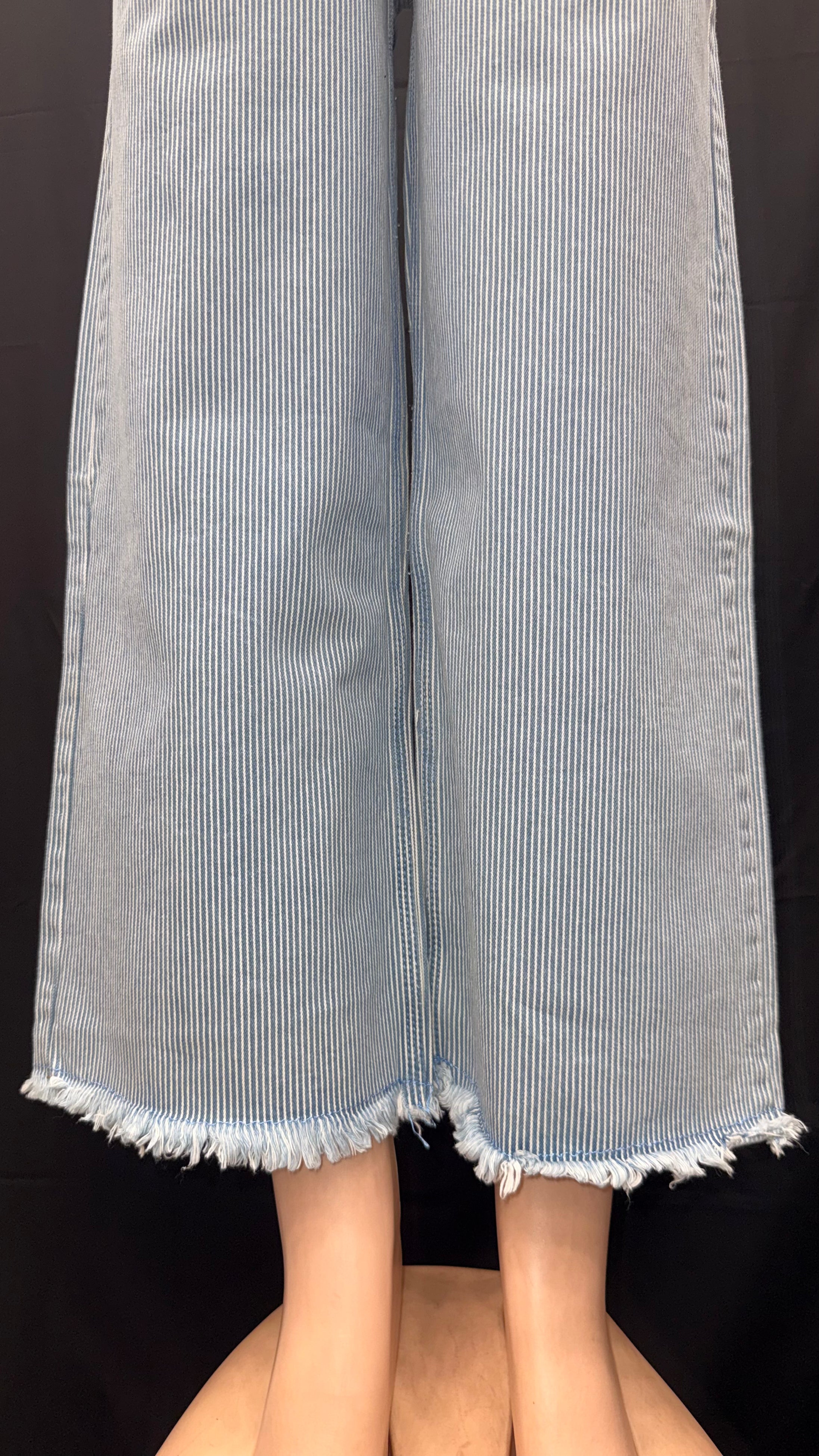 Striped Denim Flapper (Sky blue)