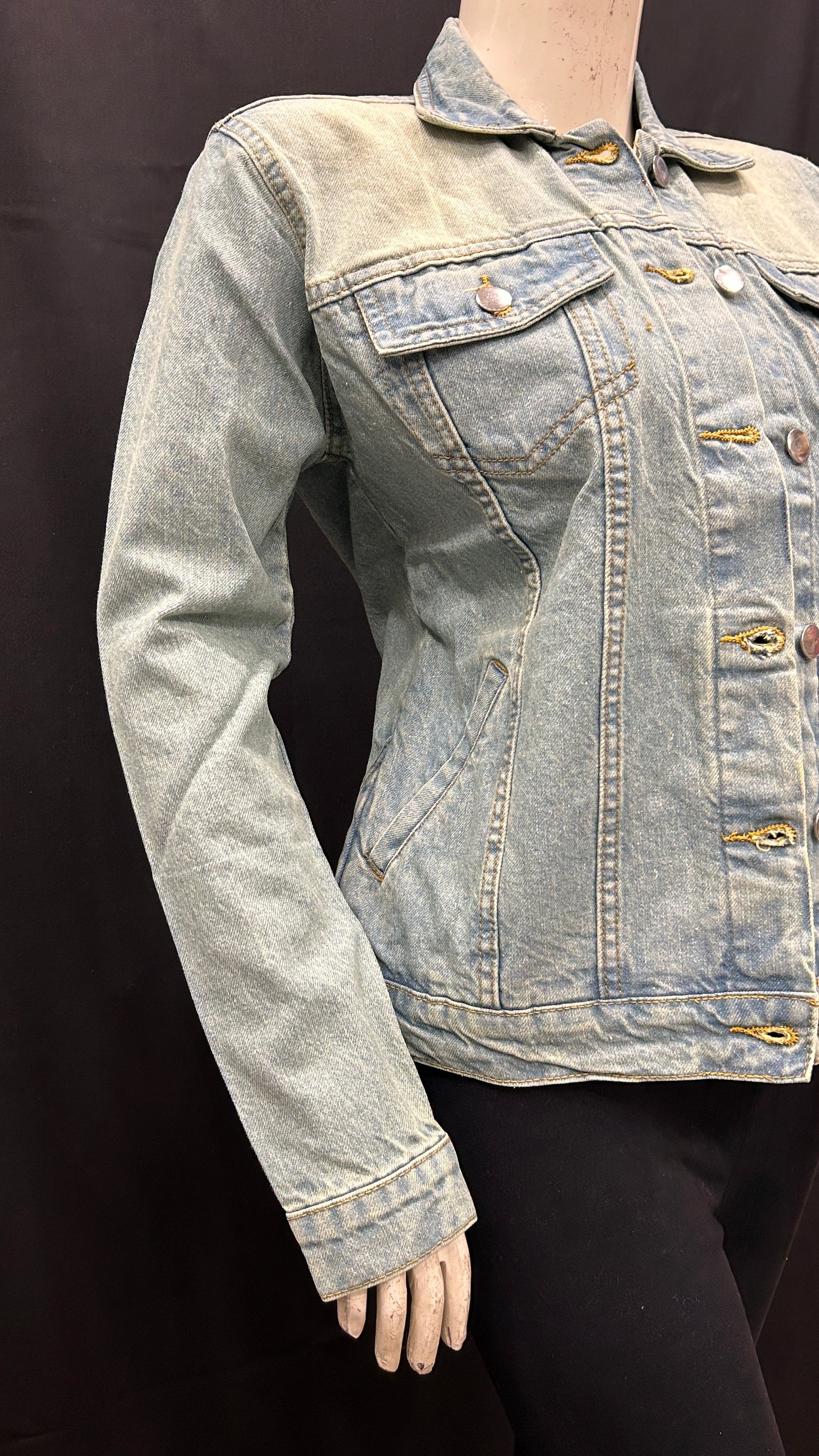 Vintage Wash Light Blue Denim Jacket