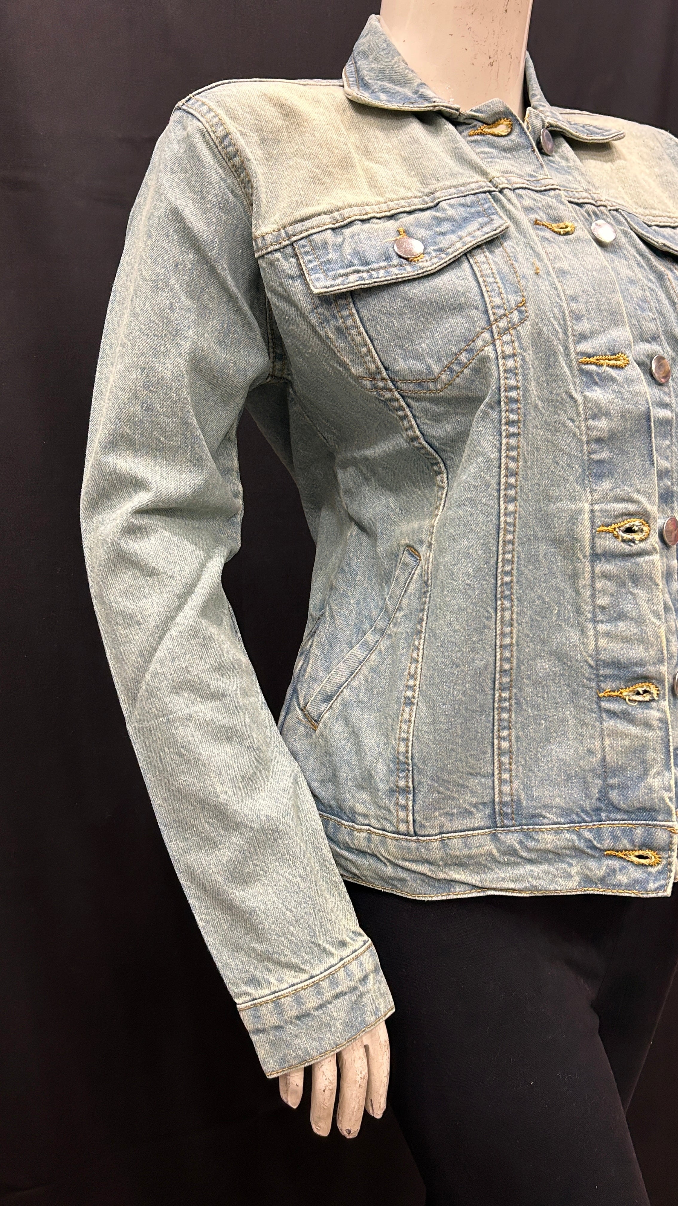 Vintage Wash Light Blue Denim Jacket