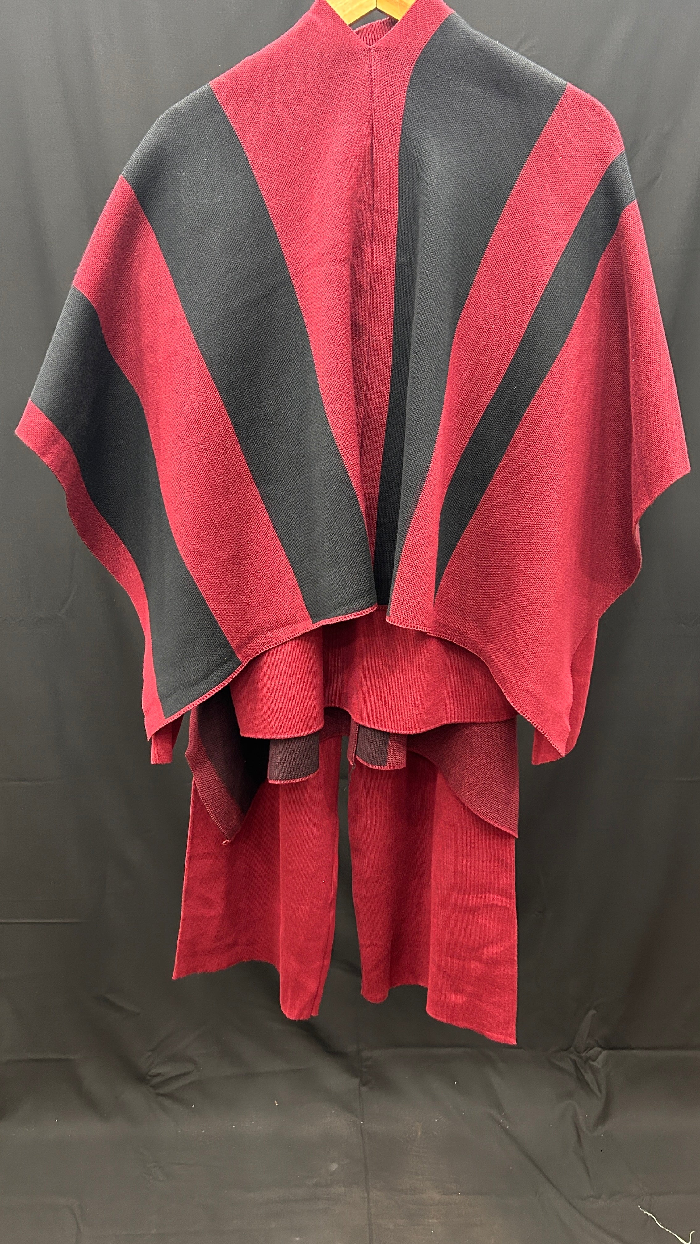 Elegant 3-Piece Knit Co-ord Set with Cape Shawl