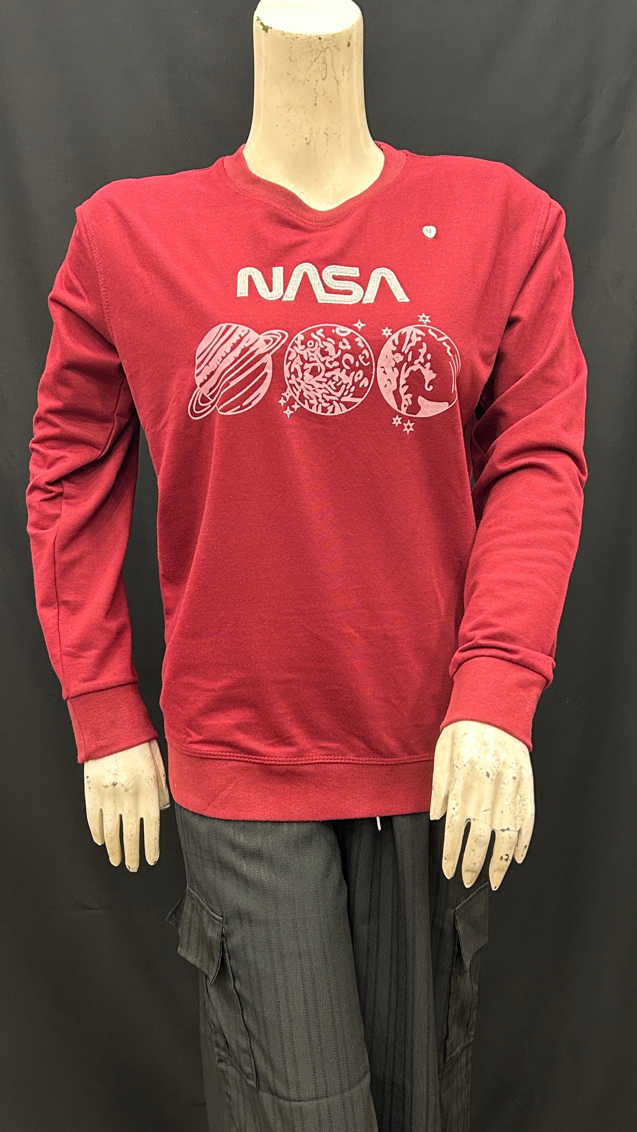 NASA Graphic Sweatshirt with Planet Print