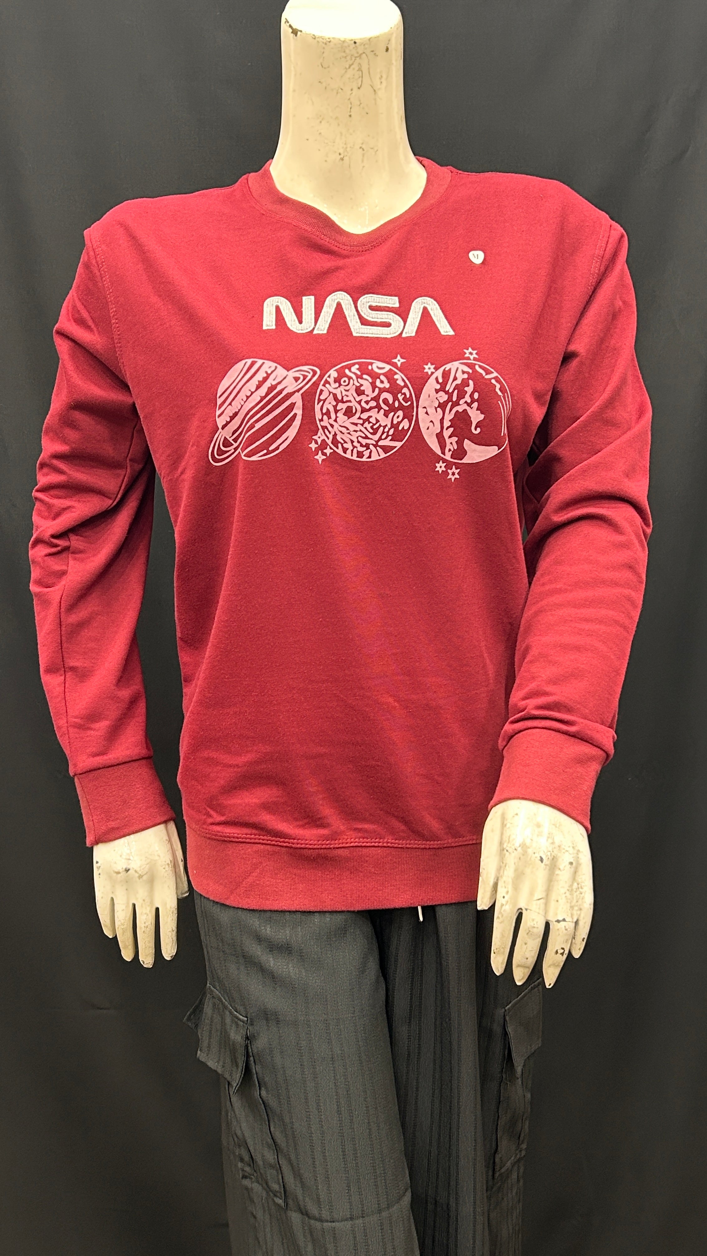 NASA Graphic Sweatshirt with Planet Print