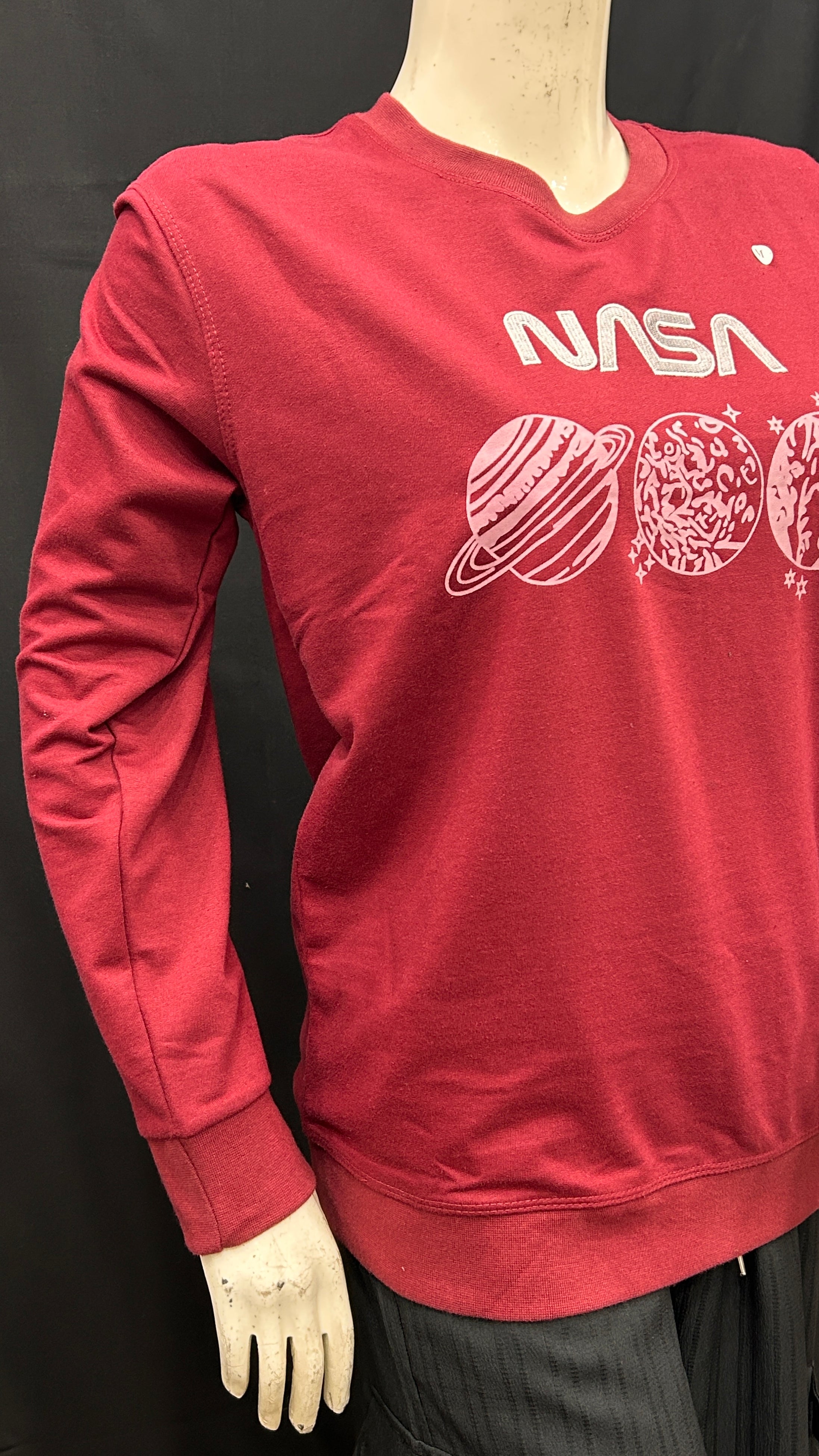 NASA Graphic Sweatshirt with Planet Print