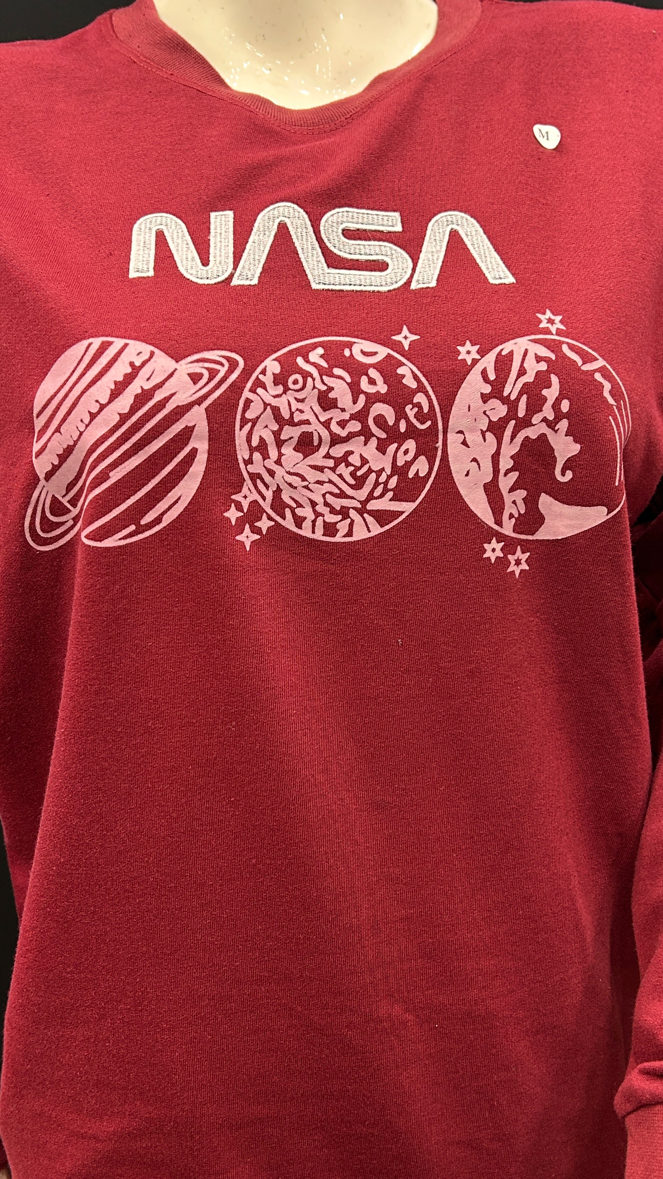 NASA Graphic Sweatshirt with Planet Print