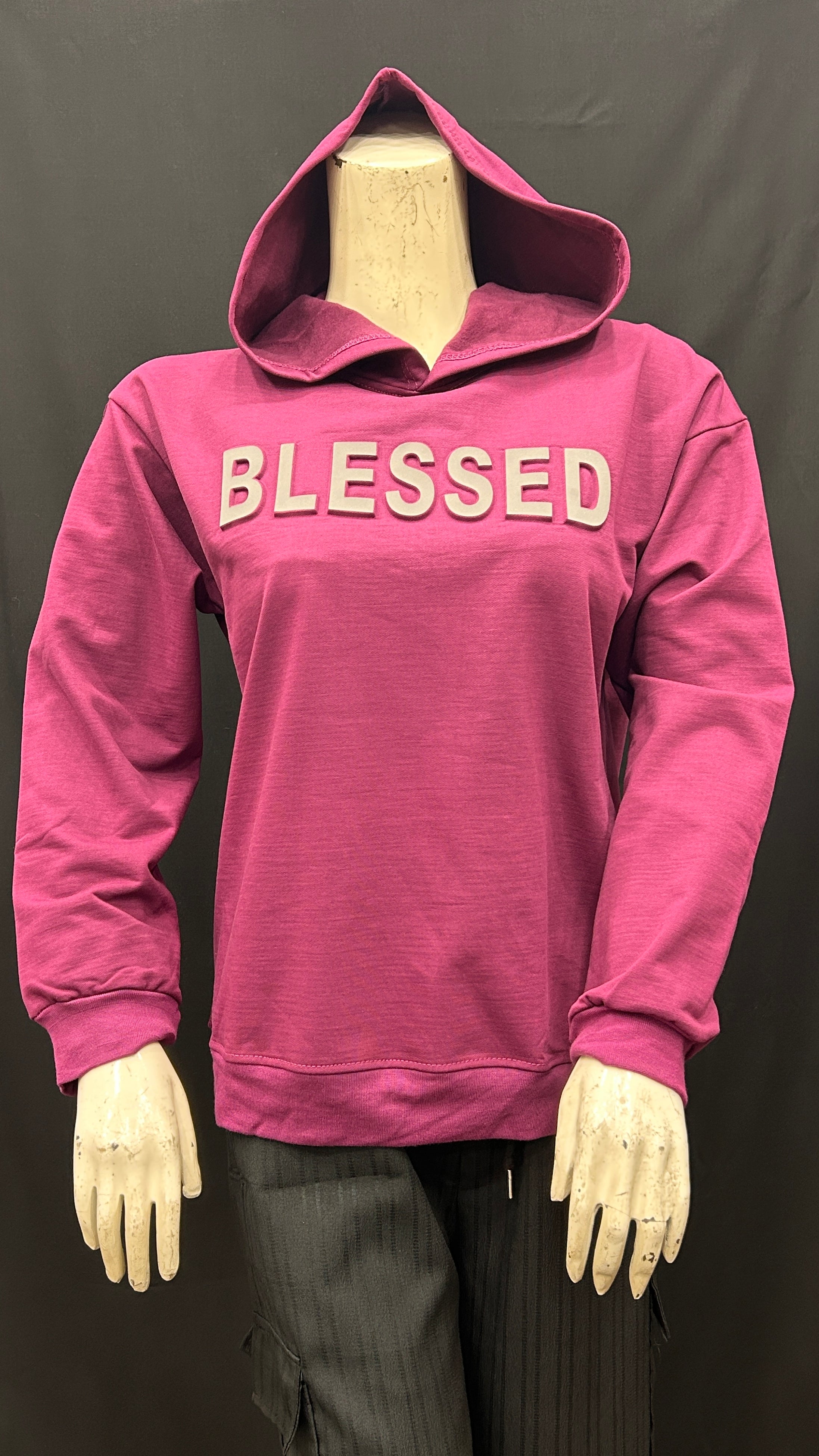 Blessed Graphic Hoodie in Magenta