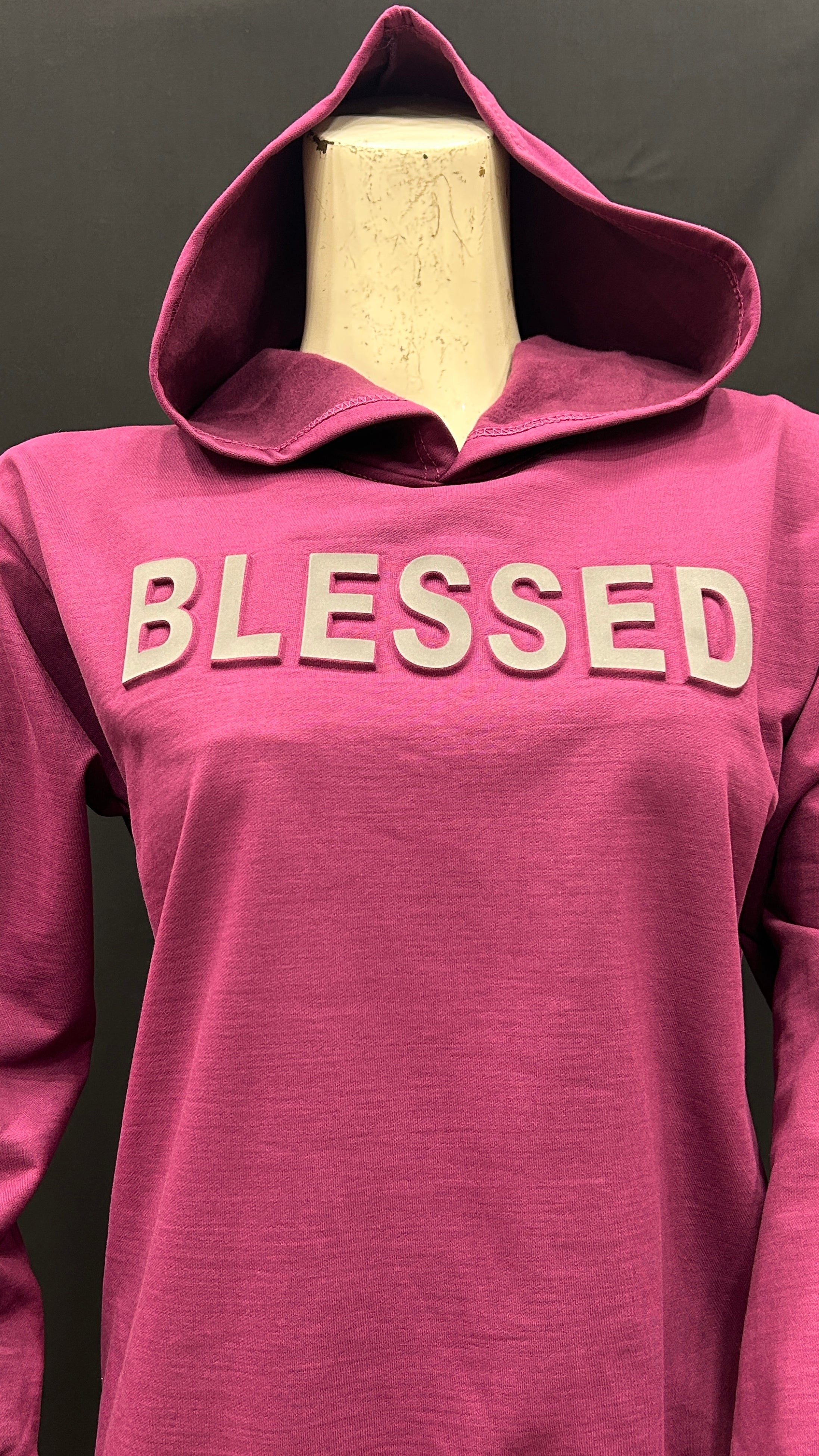 Blessed Graphic Hoodie in Magenta