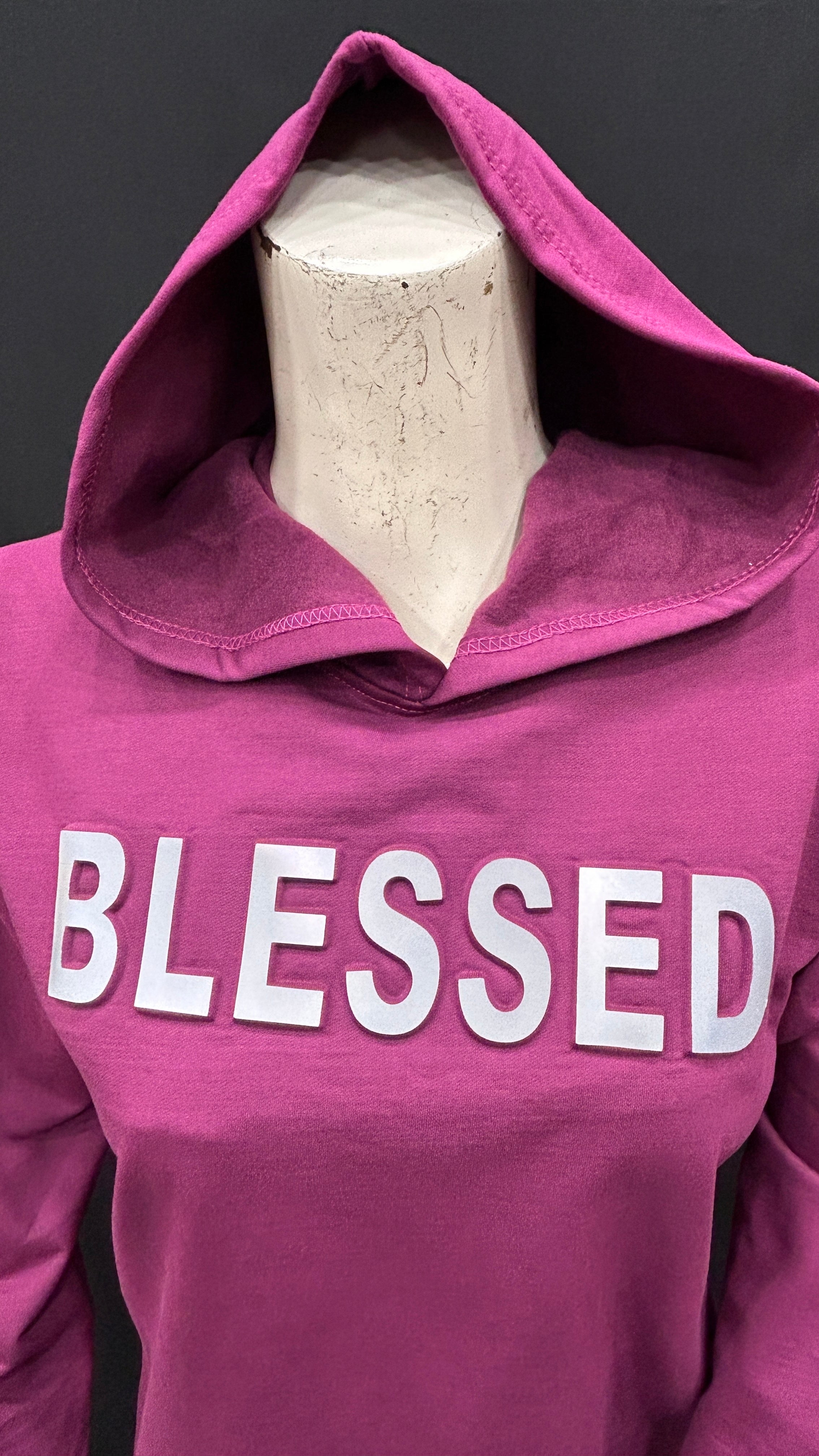 Blessed Graphic Hoodie in Magenta