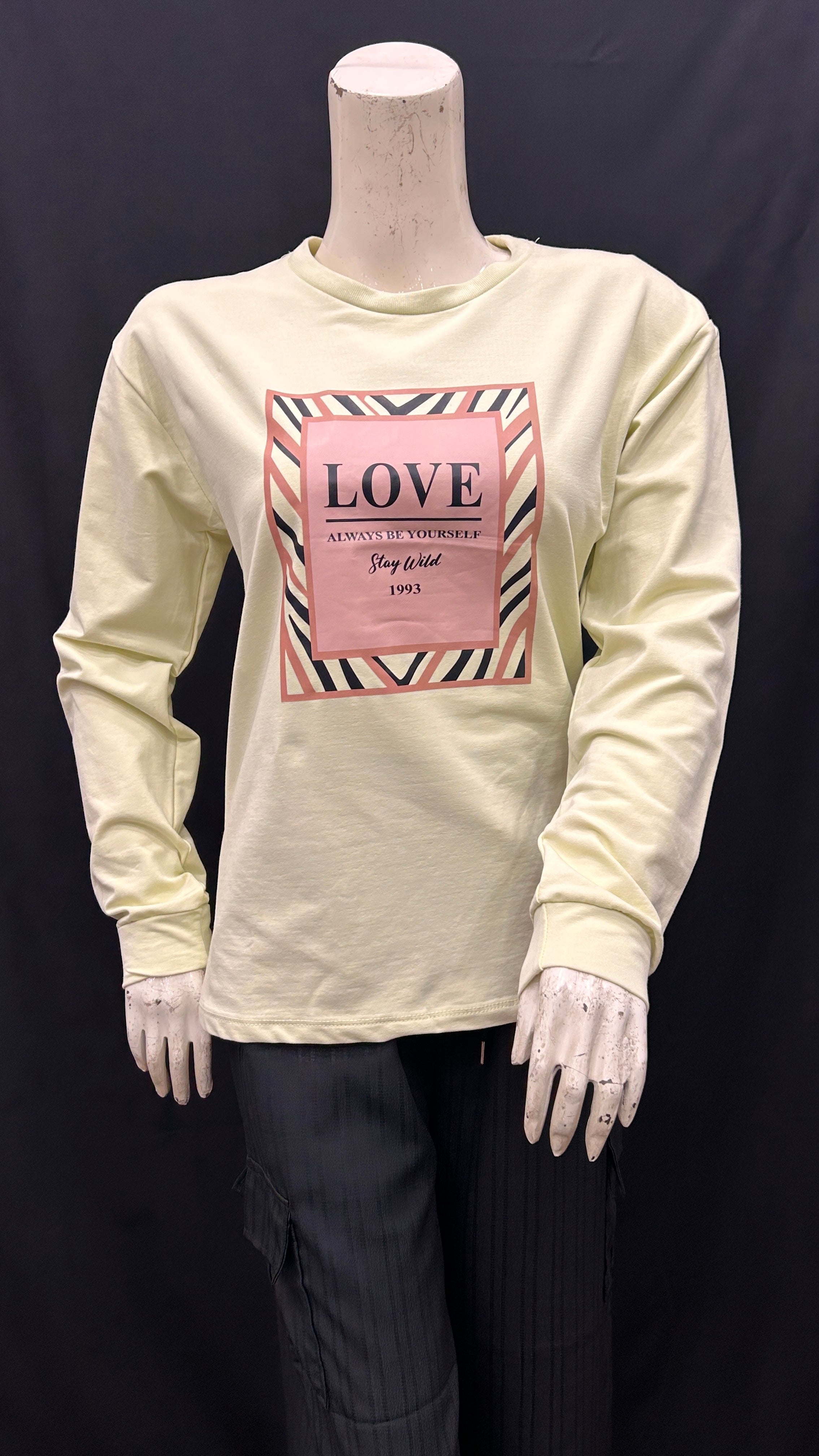 LOVE Graphic Printed Long Sleeve T-Shirt