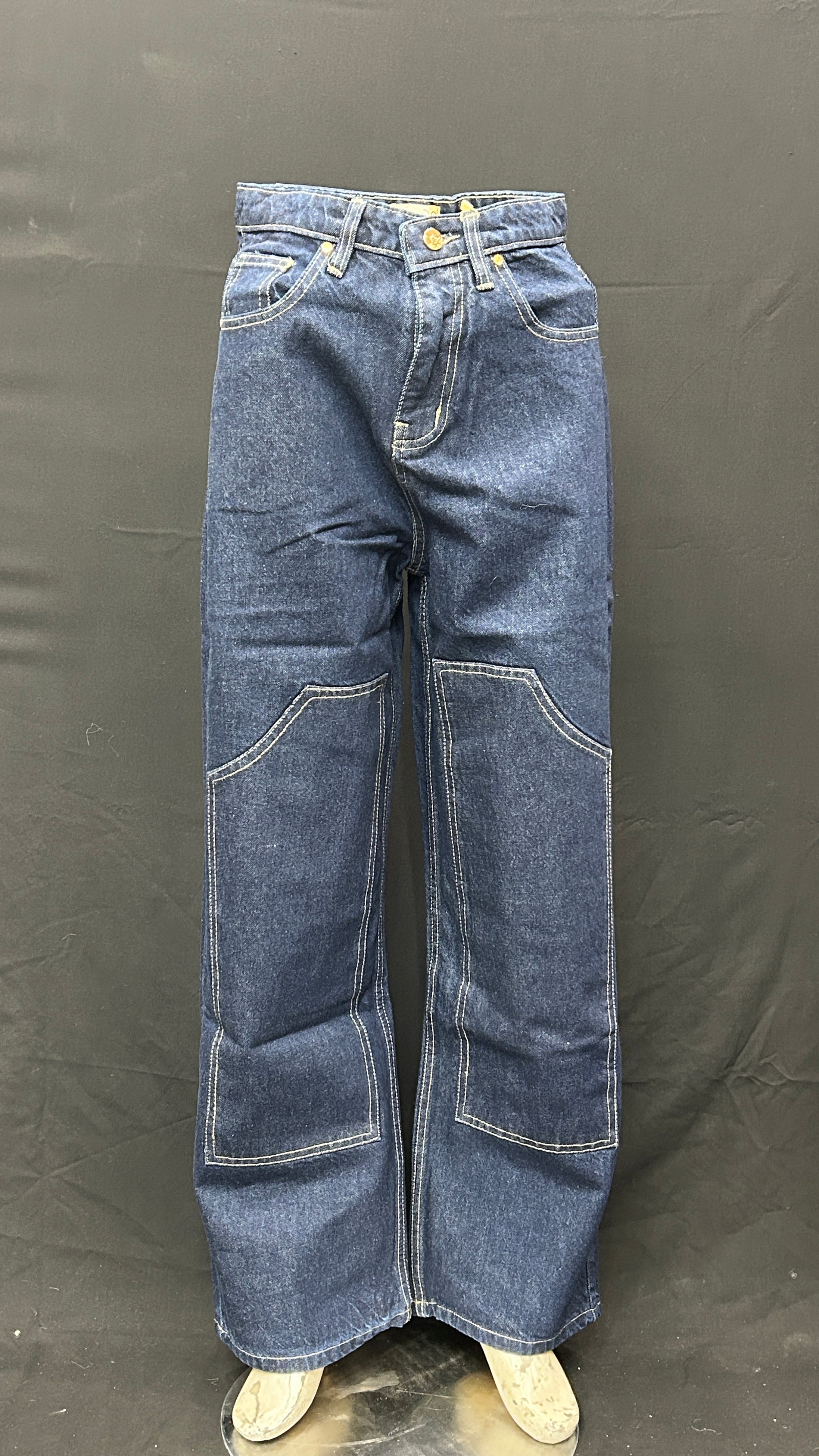 Women’s High-Rise Baggy Wide-Leg Jeans with Contrast Stitching
